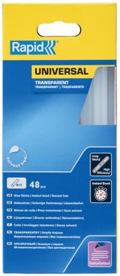 BÃ¢tons de colle universelle transparenteÃ12mm x 190mm, lot de 48