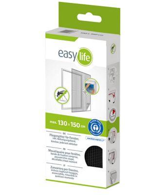 Moustiquaire de fenêtre anthracite Easy Life 130 x h.150 cm