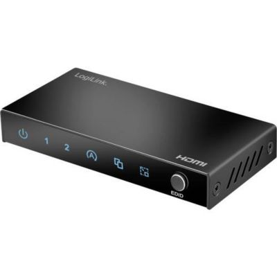 Répartiteur HDMI 1x2 HD0066 LogiLink, 4K/60 Hz, boîtier métallique, affichage LED