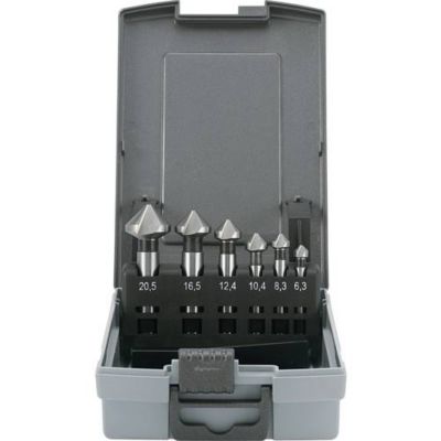 TOOLCRAFT 1614138 Ensemble de Fraises Coniques HSS de 6 Pièces pour Perceuse