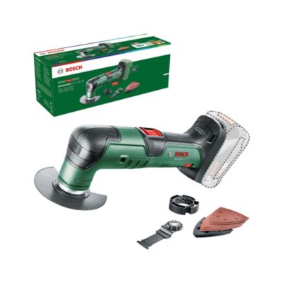 Bosch Outil multifonctions sans fil UniversalMulti 18V 32 livré avec 1x lame de scie 1x lame de coupe 1x plateau de ponçage 6x feuilles abrasives 1x butée de profondeur sans batterie - vue 3