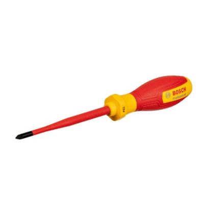 Bosch Professional tournevis VDE plat PZ1x100 certifié jusqu'à 1 000 V isolé avec un élastomère thermoplastique TPE