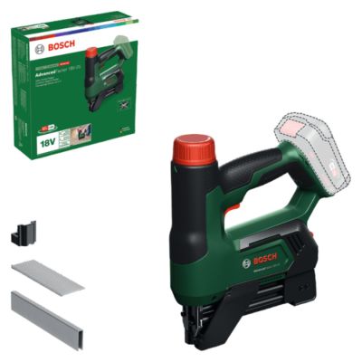 Bosch 18V System agrafeusecloueur sans fil AdvancedTacker 18V 25 puissant outil 2 en 1 pour clouer et agrafer avec agrafes clous butée de distance embout guide fil - vue 3