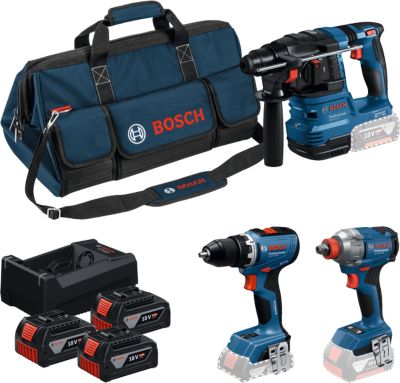 COMBO KIT 3 OUTILS 18V : GSR 18V 65 + GDX 18V 285 + GBH 18V 22 +GBA 18V 3x50Ah + GAL 12V 18V 80 + sac - vue 2