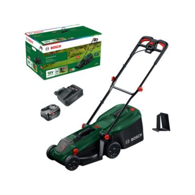 Tondeuse à gazon électrique sans fil sur batterie tract ée Bosch Rotak 18V 32 65mm 1x4Ah