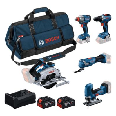 COMBO KIT 5 OUTILS : GSR 18V 65 + GDX 18V 285 + GKS 18V 57 2 + GOP 18V 34 + GST 18V 125 + GBA 2x 5.0Ah + GAL 12V 18V 80 + sac - vue 3