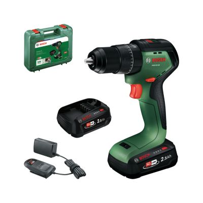 Perceuse-visseuse à percussion sans fil + 2 batteries-PBA 18V 2.5 Ah et chargeur, Bosch PSB18V-60