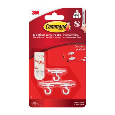 Crochets pour plafond Command 17008 3 crochets + 4 languettes