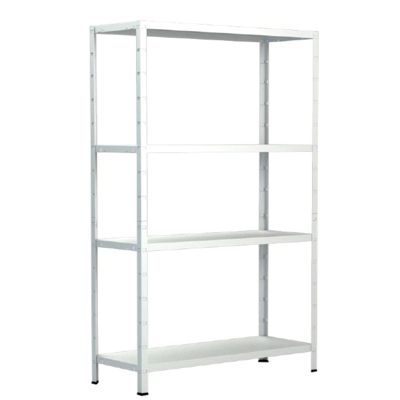 Étagère en métal blanc Schulte Powermax H. 200 x L. 100 x P. 50 cm