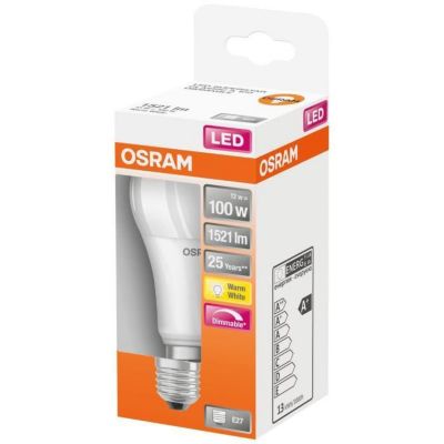 OSRAM Ampoule LED standard dépolie radiateur variable E27 1521lm chaud - vue 3