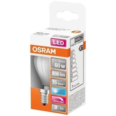 OSRAM LED sphérique verre dépoli variable E14 806lm froid - vue 2
