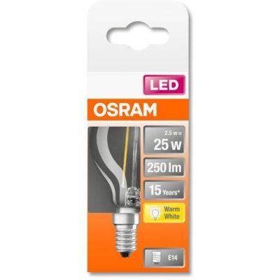 OSRAM Ampoule LED Spherique filament 2 5W25 E14 chaud