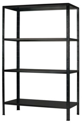 Étagère en métal noir Schulte Powermax H. 190 x L. 100 x P. 40 cm