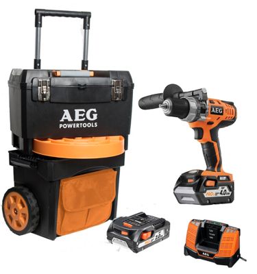 Perceuse visseuse à  percussion AEG BSB18CLI-X02T 18V - 2Ah + trolley sans fil