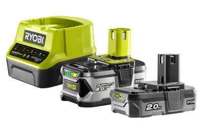 Batterie lithium-Ion Ryobi 18V - 2 x 4Ah + chargeur de batterie Ryobi