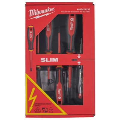 Coffret tournevis trilobe VDE Milwaukee 4932478739 7 pièces isolés + testeur