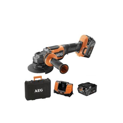 Meuleuse AEG BEWS18 125BLPX2 18V Brushless 125mm 2 batteries 5 0Ah Chargeur