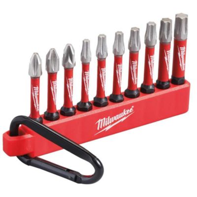 Milwaukee Shockwave Jeu De 10 Embouts Mousqueton PH2 PZ2 T15 T20 T25 T30 T40 - vue 2