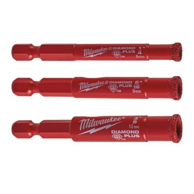Pack de 3 forets diamantés Milwaukee DIAMOND MAX