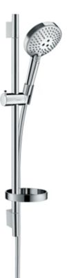Kit de douche sans robinetterie avec douchette 3 jets + flexible + barre réglable  chrome  Hansgrohe Raindance Select