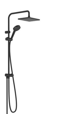 Colonne de douche sans robinetterie avec pommeau + douchette 2 jets + flexible + barre réglable  chrome  Hansgrohe Vernis Shape