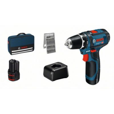 Perceuse sans fil BOSCH Professional GSR 12V 15 2 batteries 2Ah 25 accessoires 12V - vue 4