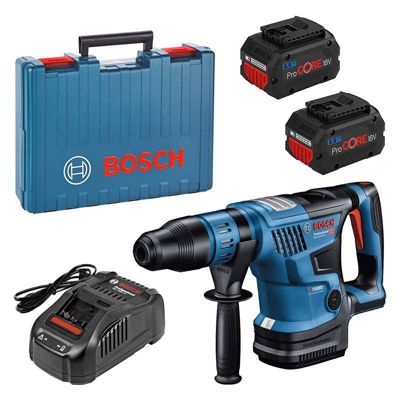 Bosch Professional 18V System perforateur sans fil BITURBO GBH 18V 36 C avec 2 x ProCORE18V 5.5Ah chargeur rapide GAL 1880 CV GCY 42 poignée aux. chiffon tube de graisse coffret - vue 4