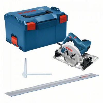 Scie circulaire GKS 55 BOSCH avec GCE + Rail 140 cm BOXX 0615990M91 - vue 4