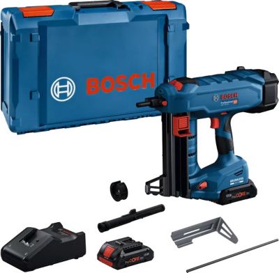 Bosch Professional 18V System cloueur à béton sans fil GNB 18V 40 avec 2 batteries ProCORE 4 0 Ah chargeur GAL 18V 40 broche d’extraction crochet de suspension embout standard aimant BOXX - vue 2