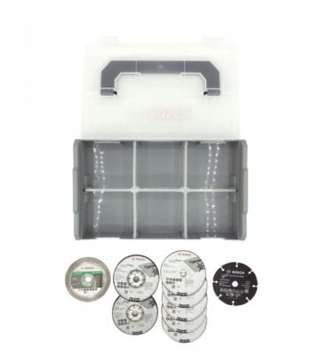 Bosch Professional 9 pièces 76mm Disc Set + mini Boxx pour GWS 12V Ø 76 mm Accessoire Meuleuse Angulaire