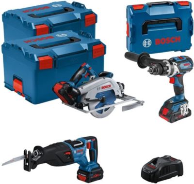 Ensemble 3 outils 18V Bosch Professional GSBGKSGSA avec 3 batteries chargeur et Boxx 0615990N38 - vue 2