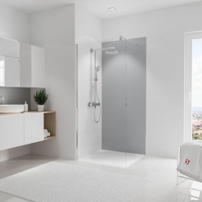 Panneau mural salle de bains 90 x 210 cm, Schulte DécoDesign Couleur, gris argenté