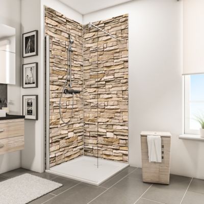 Lot de 2 panneaux muraux salle de bains 100 x 210 cm, Schulte DécoDesign Décor, parement clair