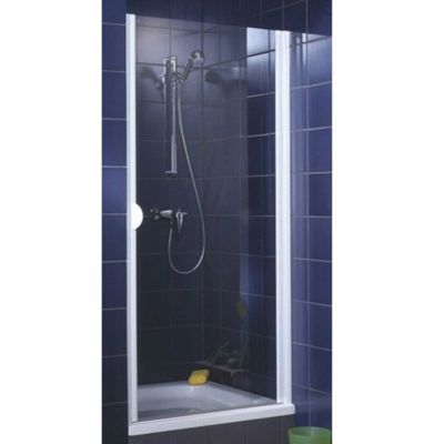 Porte de douche pivotante profilés blancs 90 cm, Schulte Sunny