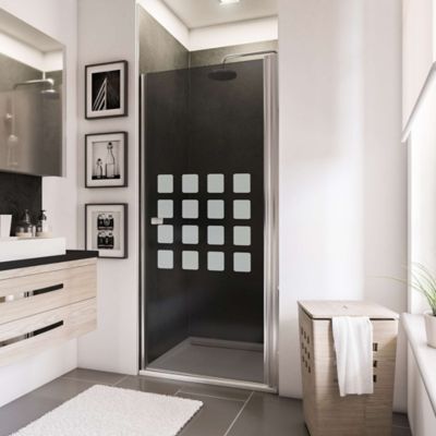 Porte de douche pivotante, 80 x 192 cm, Schulte NewStyle, verre transparent anticalcaire, Cubic anth