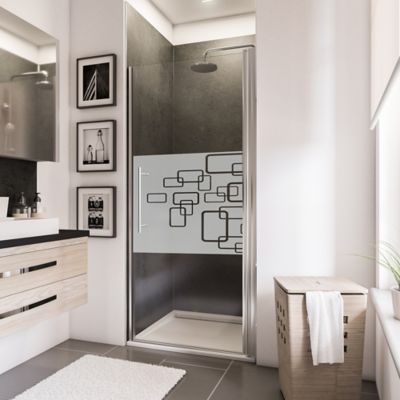 Porte de douche pivotante, 90 x 192 cm, Schulte NewStyle, verre transparent anticalcaire, Softcube