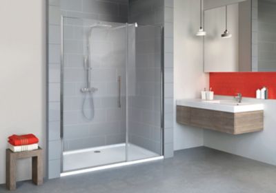 Ensemble porte + paroi transparent 120 cm NewStyle