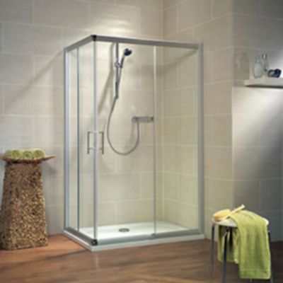 Accès d'angle coulissant blanc 100 x 80 cm Phoenix