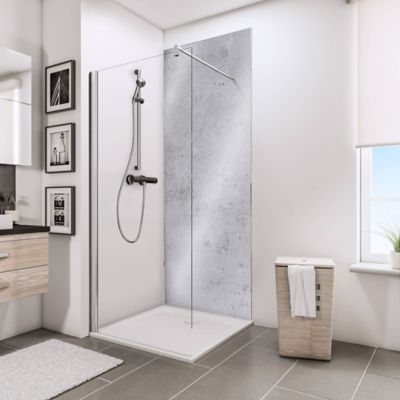 Panneau mural salle de bains 100 x 210 cm, Schulte DécoDesign Brio, pierre gris clair brillant