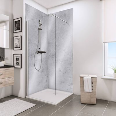 Lot de 2 panneaux muraux salle de bains 100 x 210 cm, Schulte DécoDesign Brio, pierre gris clair bri