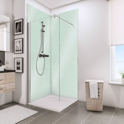 Lot de 2 panneaux muraux salle de bains 100 x 210 cm, Schulte DécoDesign Brio, vert eau brillant