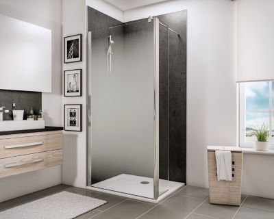 Paroi de douche fixe à l'italienne + déflecteur, 90 x 190 cm, Schulte NewStyle, Walk In, verre trans