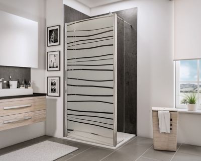 Paroi de douche fixe à l'italienne + déflecteur, 100 x 190 cm, Schulte NewStyle, Walk In, verre tran