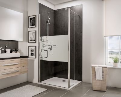 Paroi de douche fixe à  l'italienne + déflecteur  120 x 190 cm  Schulte NewStyle  Walk In  verre transparent anticalcaire  Softcube