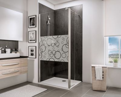 Paroi de douche fixe à  l'italienne + déflecteur  120 x 190 cm  Schulte NewStyle  Walk In  verre transparent anticalcaire  Cercles