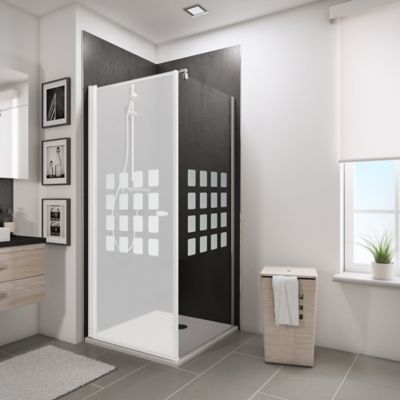 Paroi latérale fixe pour porte de douche pivotante 80 cm NewStyle Schulte verre transparent anticalc