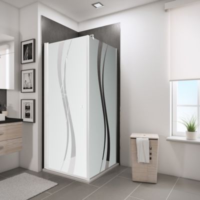  Paroi  lat rale fixe pour porte de douche pivotante 90 cm 