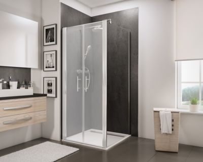 Paroi latérale fixe pour portes de douche battantes, 80 cm, NewStyle Schulte, verre transparent anti