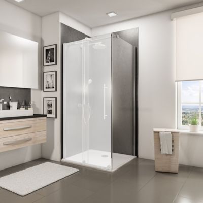 Paroi latérale fixe pour porte de douche coulissante 80 cm NewStyle Schulte verre transparent antica