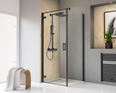 Lot de 2 panneaux muraux de salle de bains l.100x255 cm, décor travertin, Schulte DécoDesign